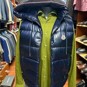 Replica Replica Moncler Dark Blue Men's Puffer Vest